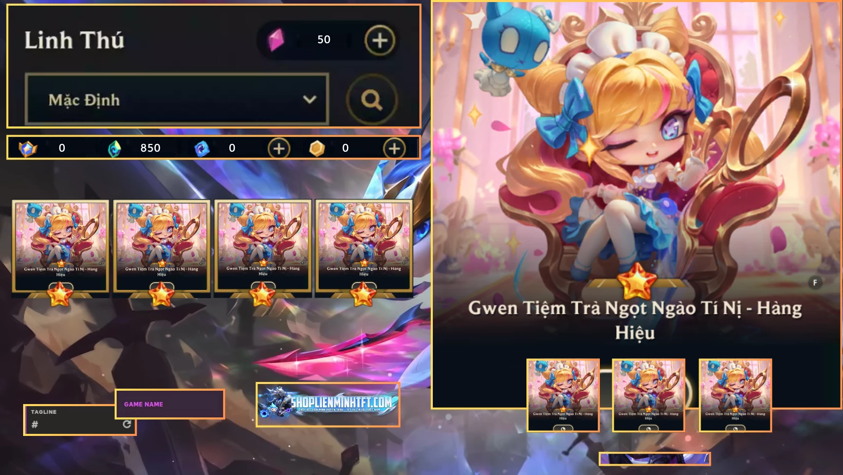 GWEN TIỆM TRÀ NGỌT NGÀO TÍ NỊ HÀNG HIỆU ACC CLONE
